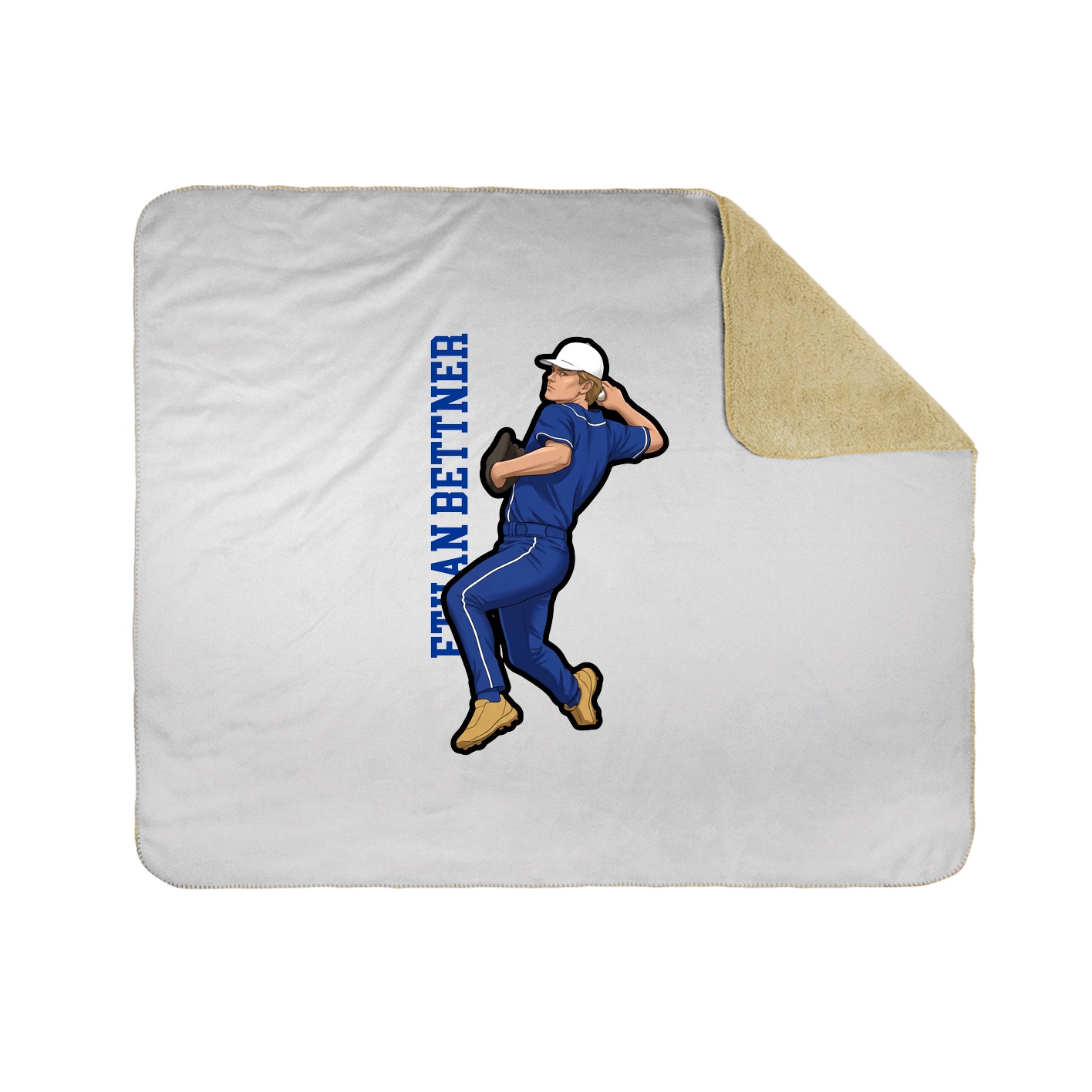 Throw Blanket — Name Vertical in White