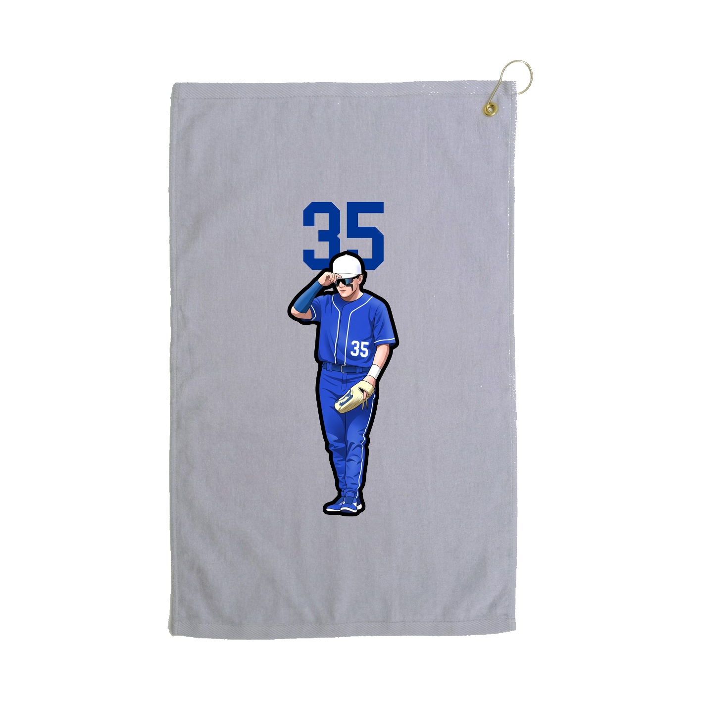 Golf Towel — Number Top in Grey