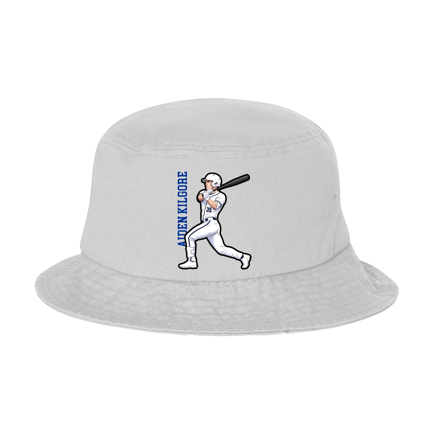 Bucket Cap — Name Vertical in White