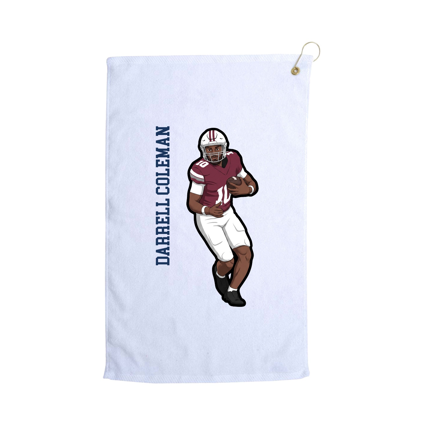 Golf Towel — Name Vertical in White
