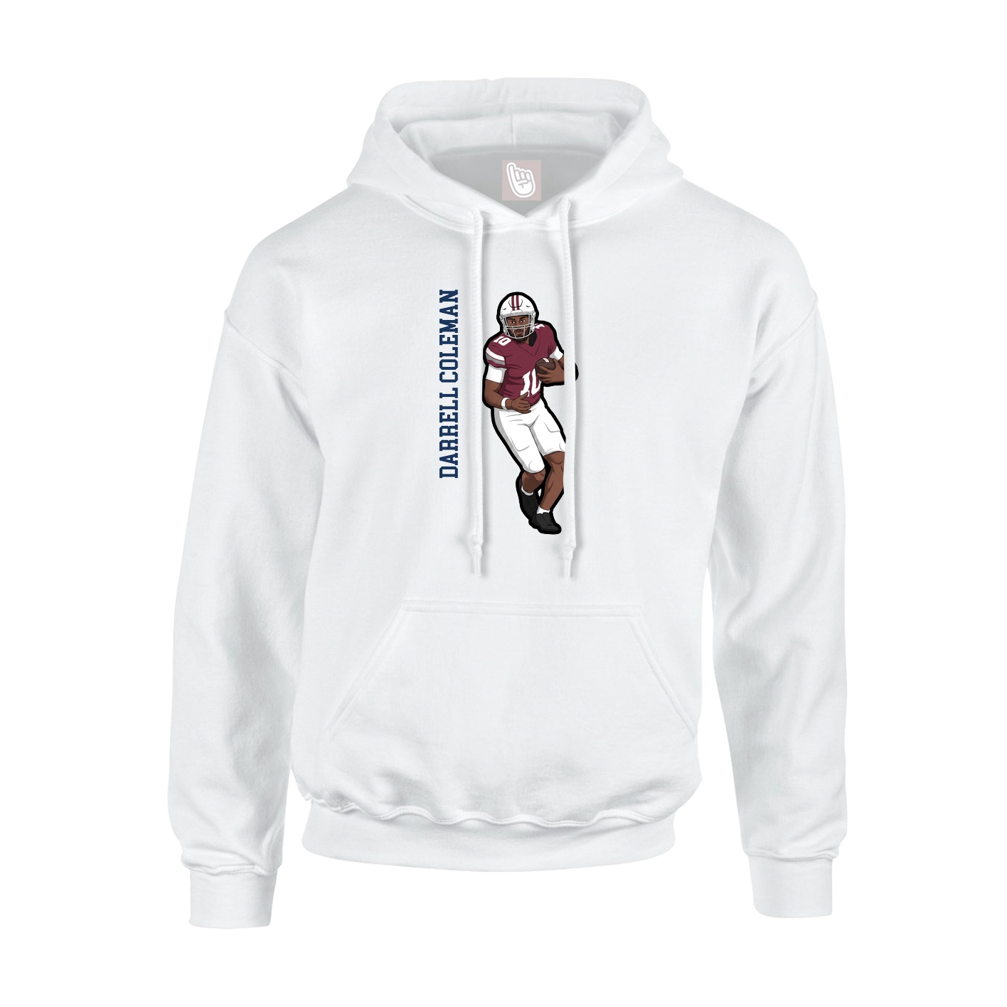 Hoodie — Name Vertical in White