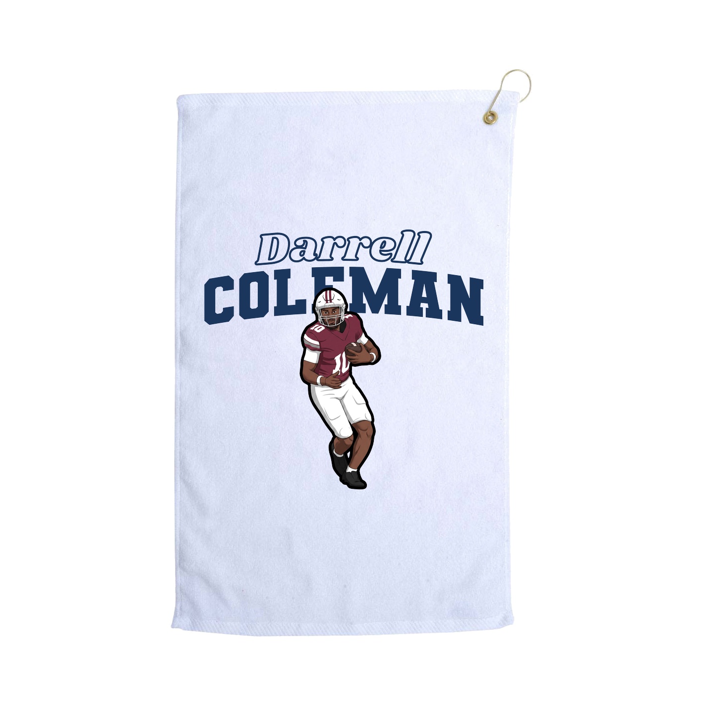 Golf Towel — Name Arch in White
