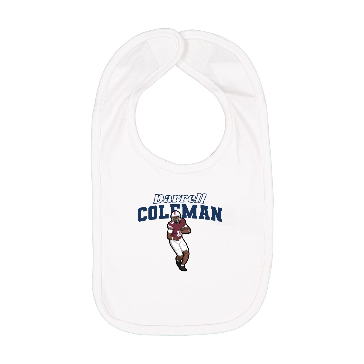 Infant Bib — Name Arch in White