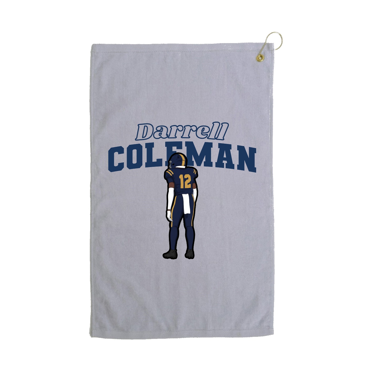 Golf Towel — Name Arch in Grey