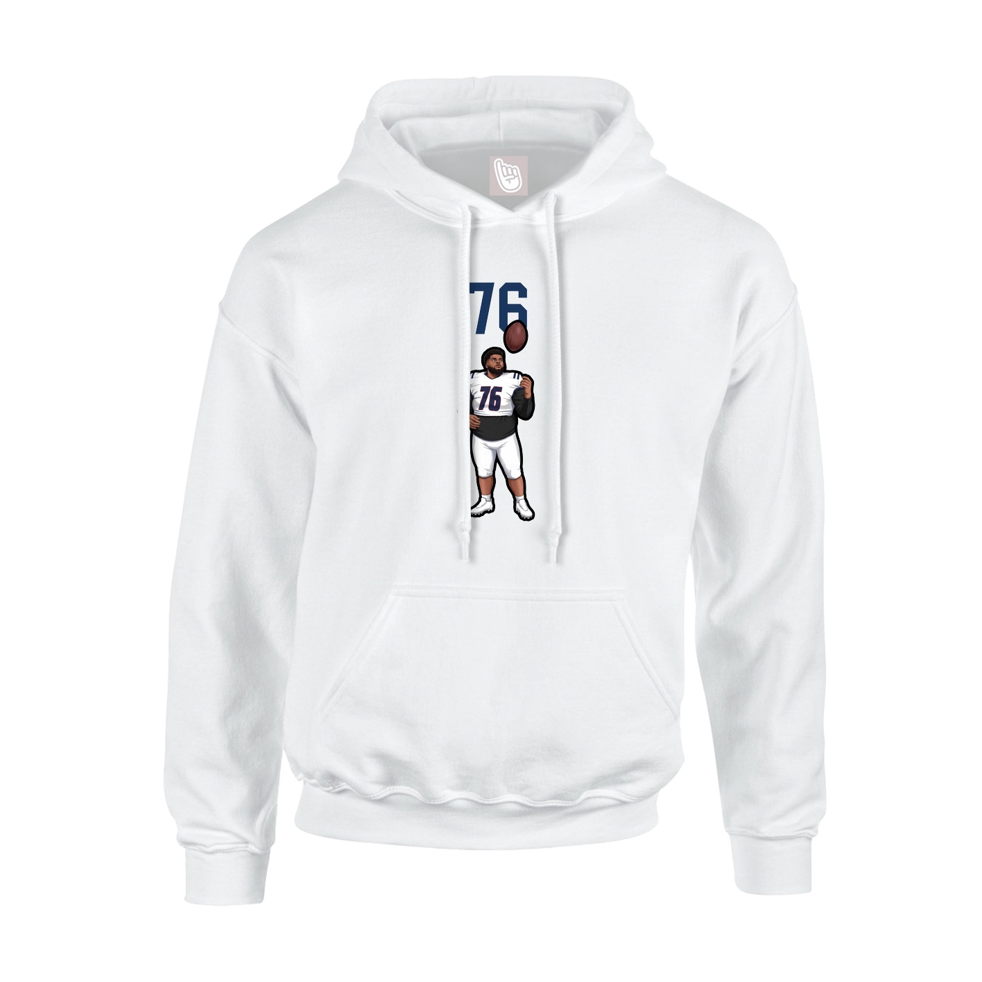 Hoodie — Number Top in White