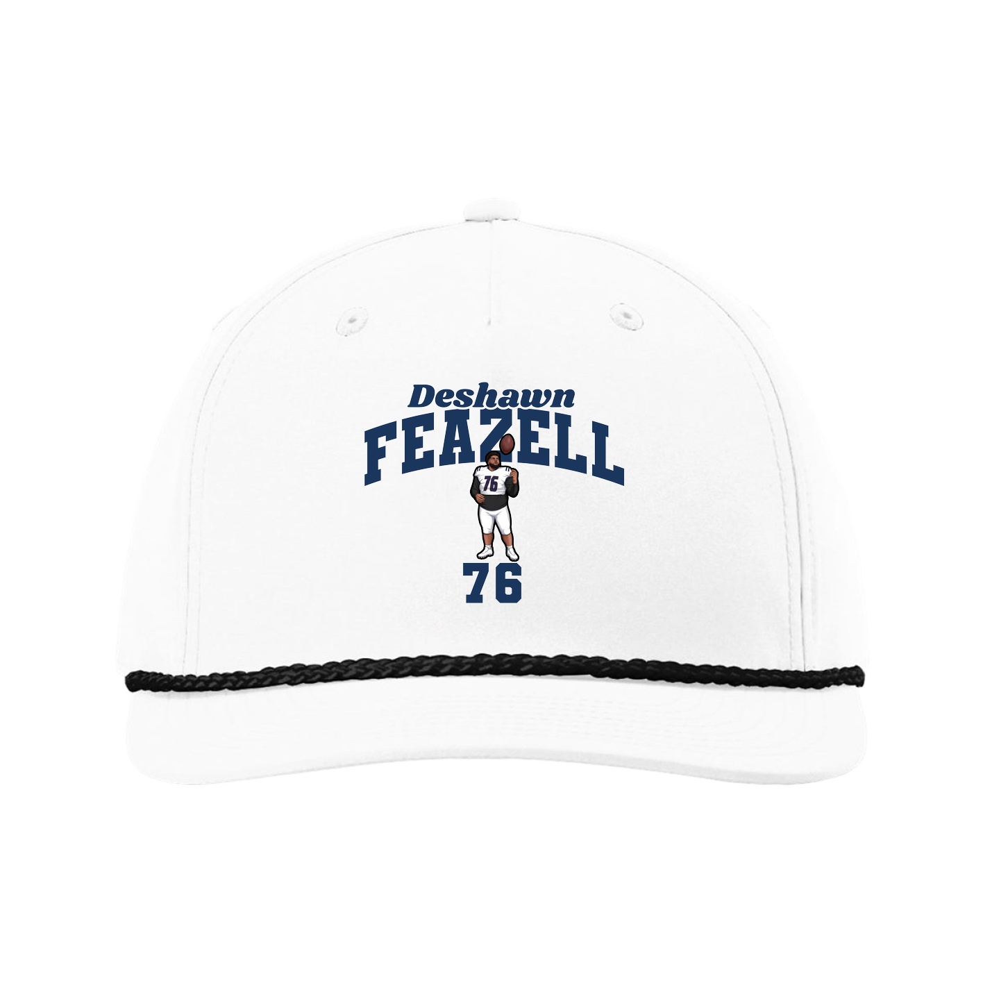 Five-Panel Classic Rope Cap — Signature Arch in White