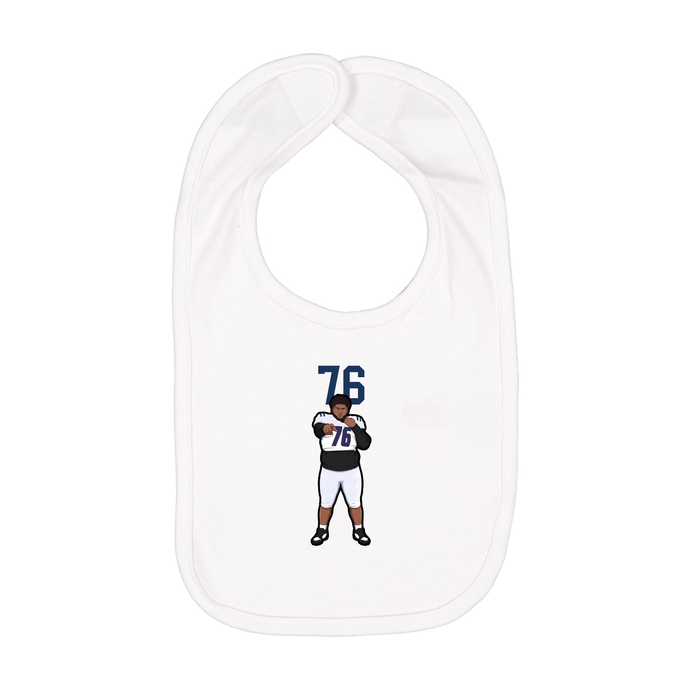 Infant Bib — Number Top in White
