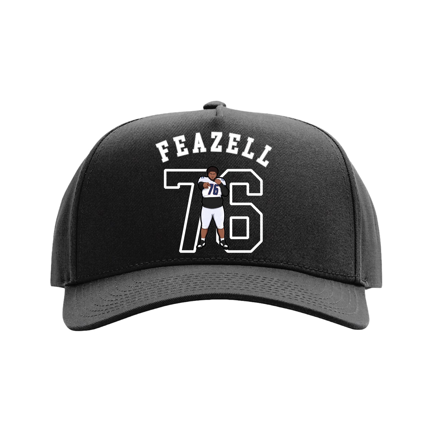 Full Fabric Five-Panel Champ Cap — Shirsey Arch in Black