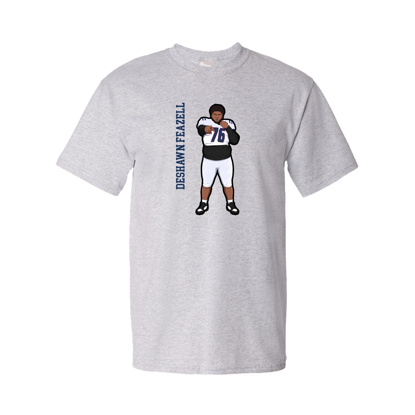 Tee — Name Vertical in Grey