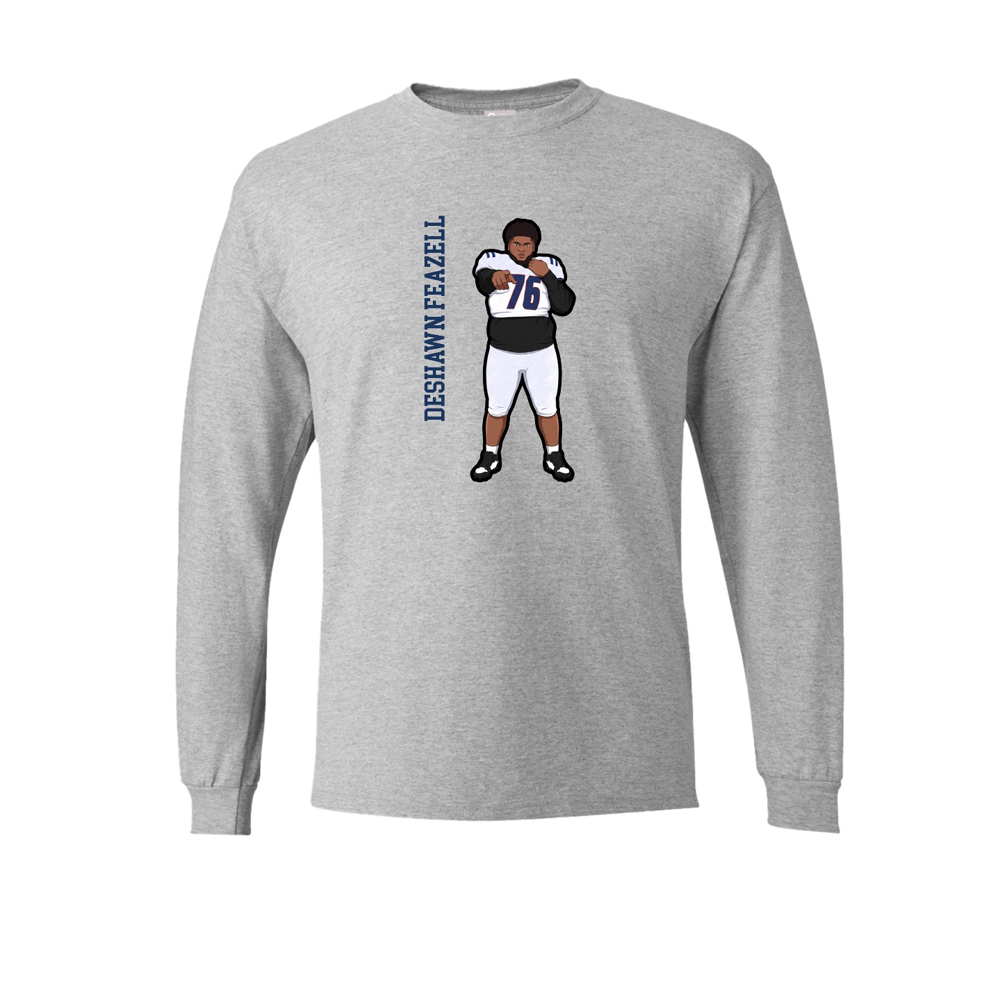 Long Sleeve Tee — Name Vertical in Grey