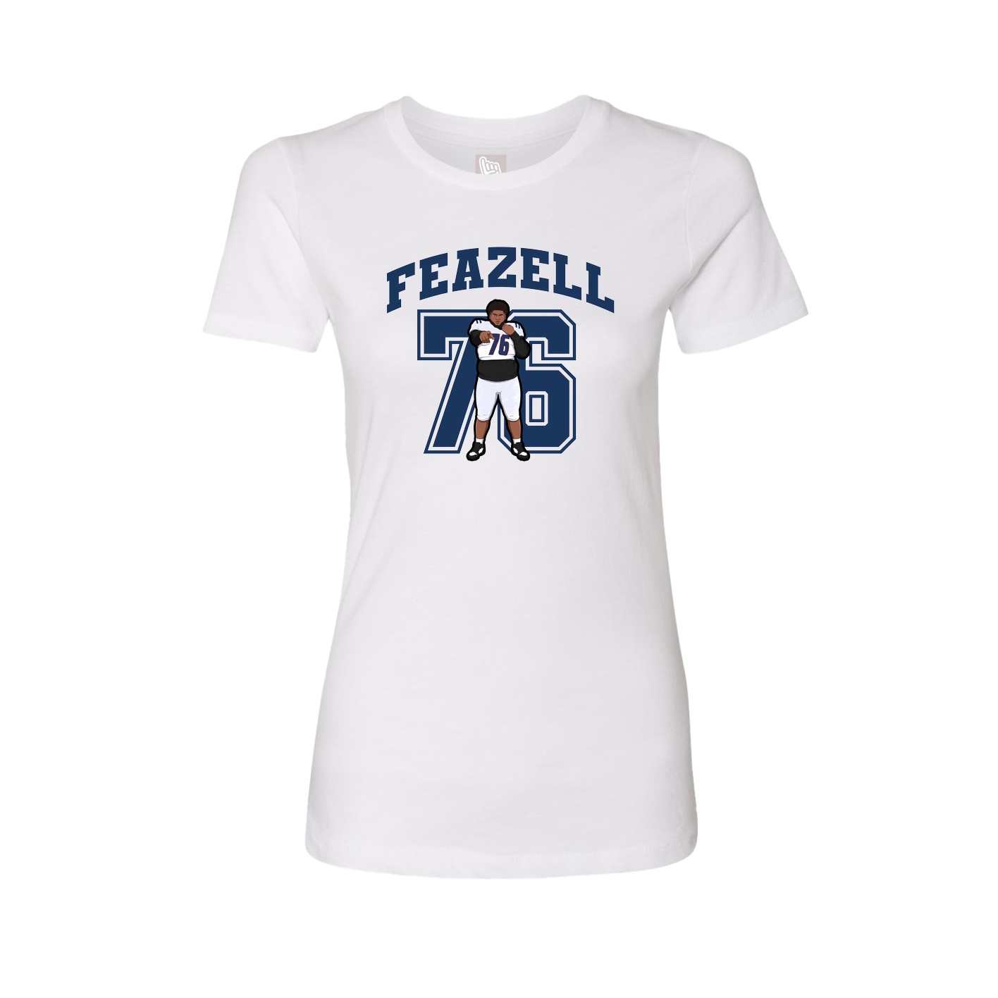 Fitted Women's Tee — Number in White