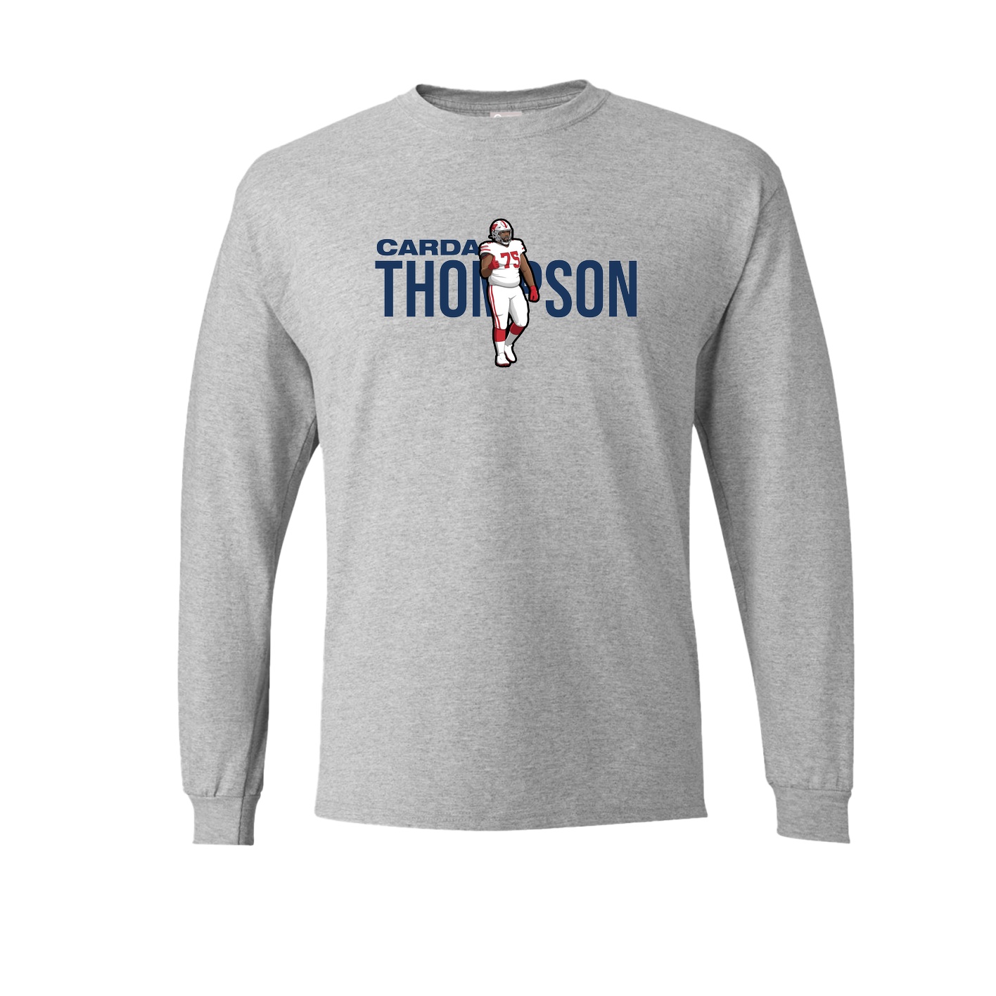 Long Sleeve Tee — Player Name in Grey