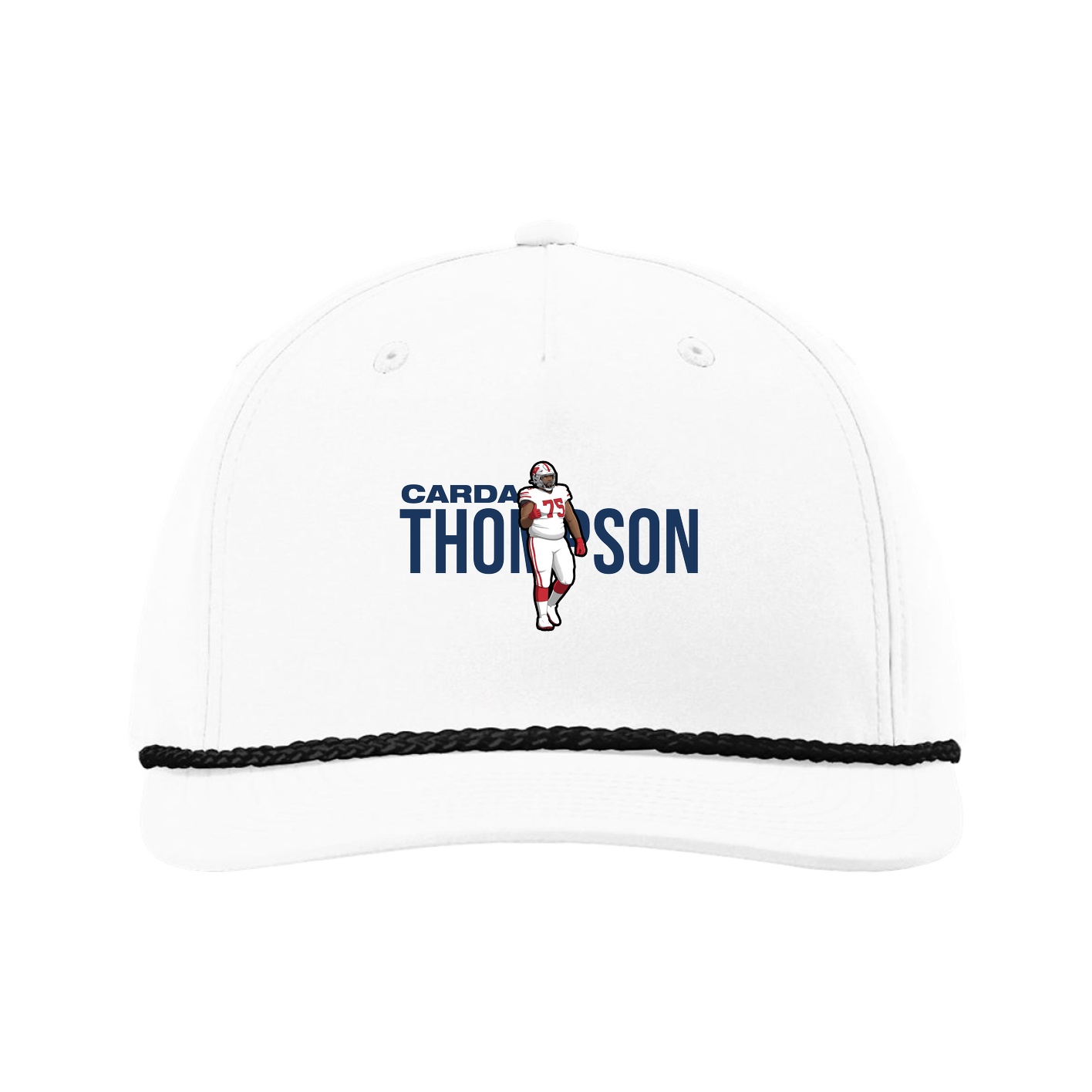 Five-Panel Classic Rope Cap — Player Name in White