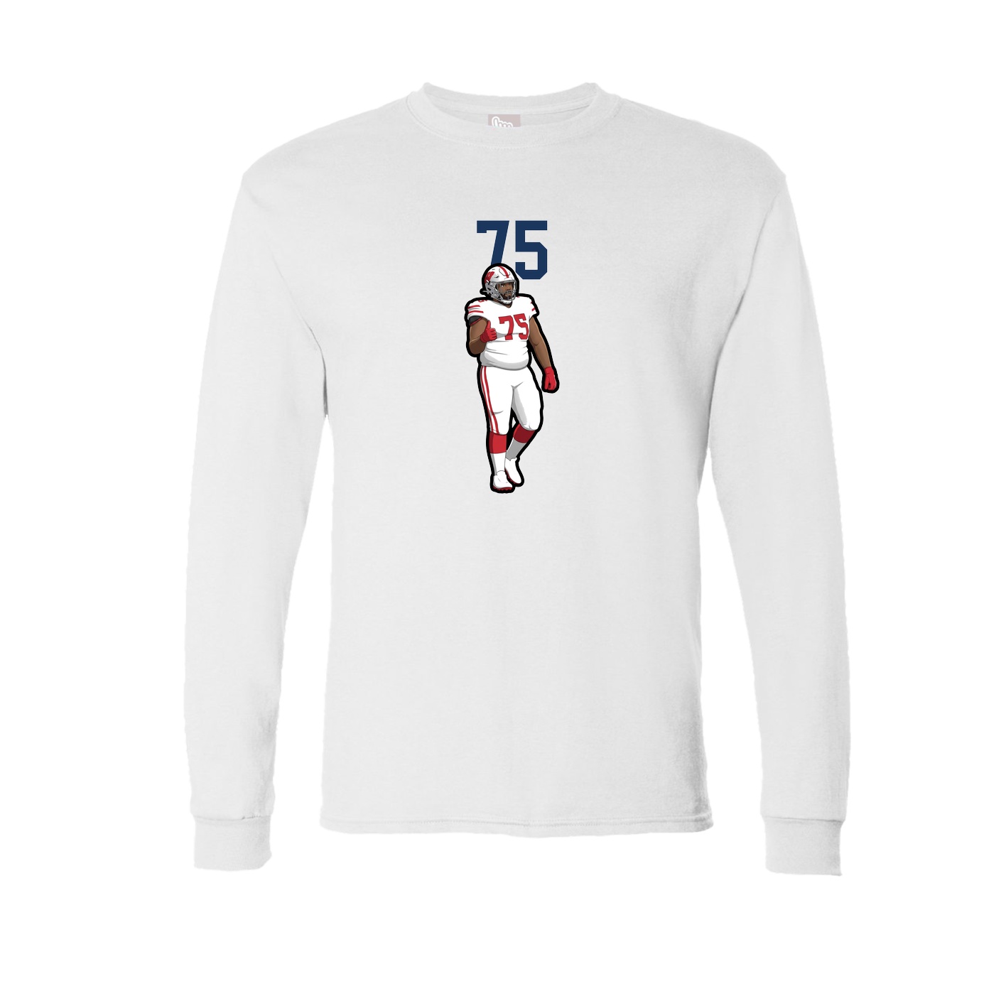 Long Sleeve Tee — Number Top in White