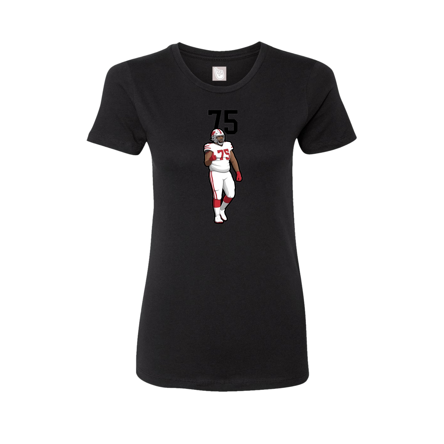 Fitted Women's Tee — Number Top in Black