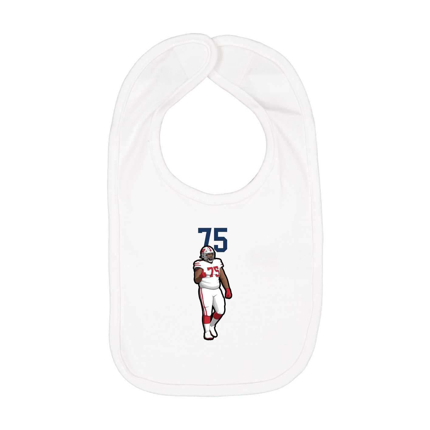 Infant Bib — Number Top in White