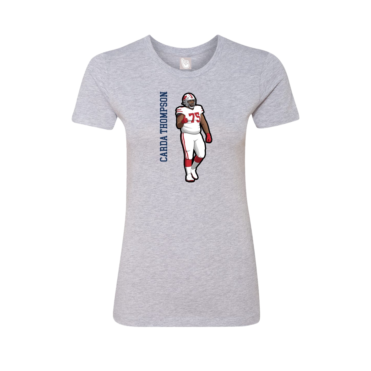 Fitted Women's Tee — Name Vertical in Grey