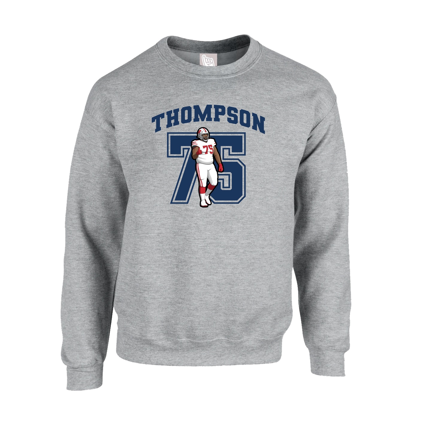 Fleece Crew — Number in Grey