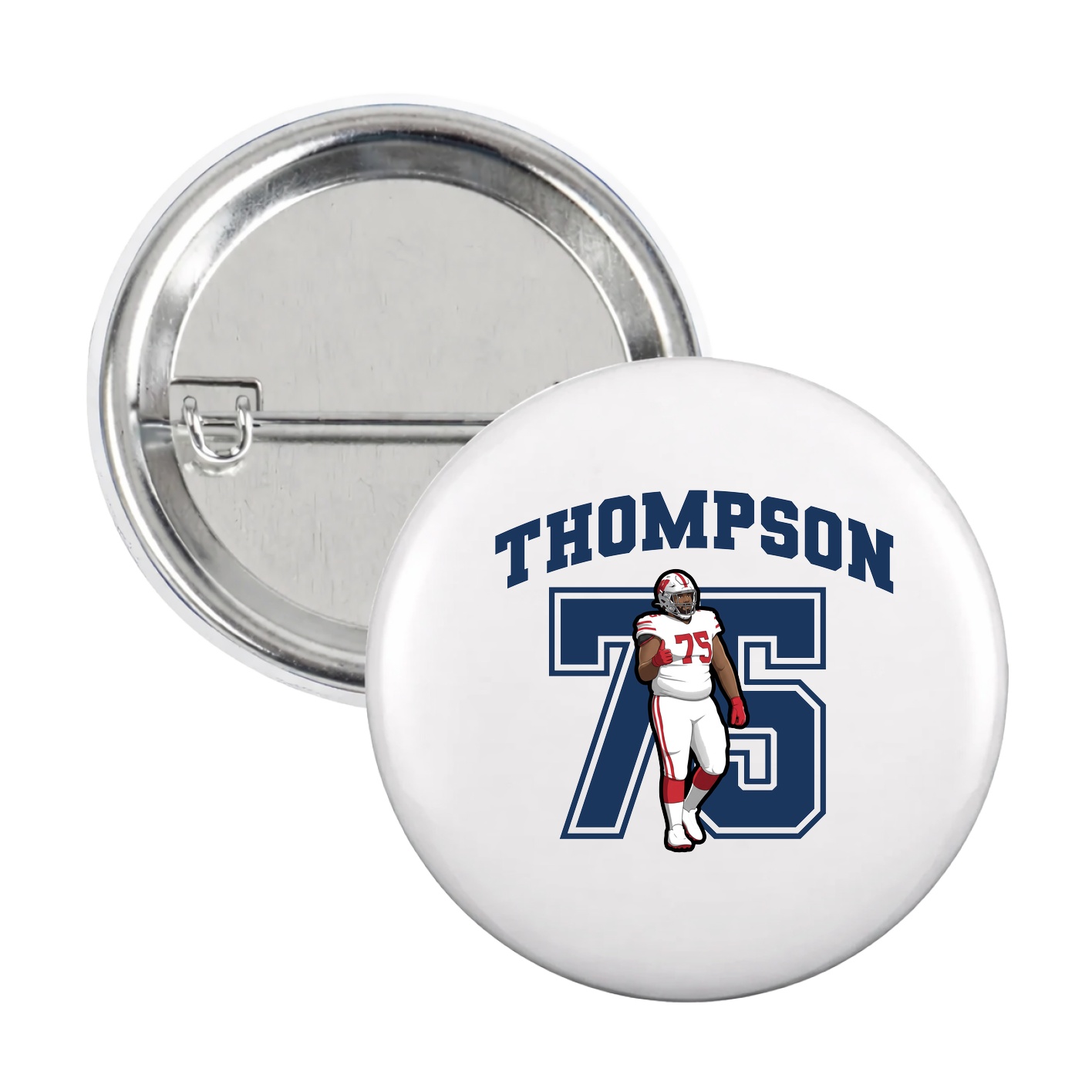 Game Day Button — Number in White