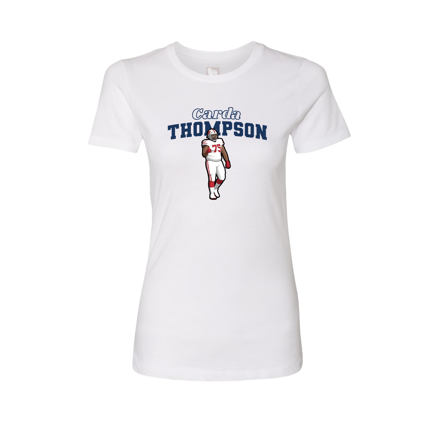 Fitted Women's Tee — Name Arch in White