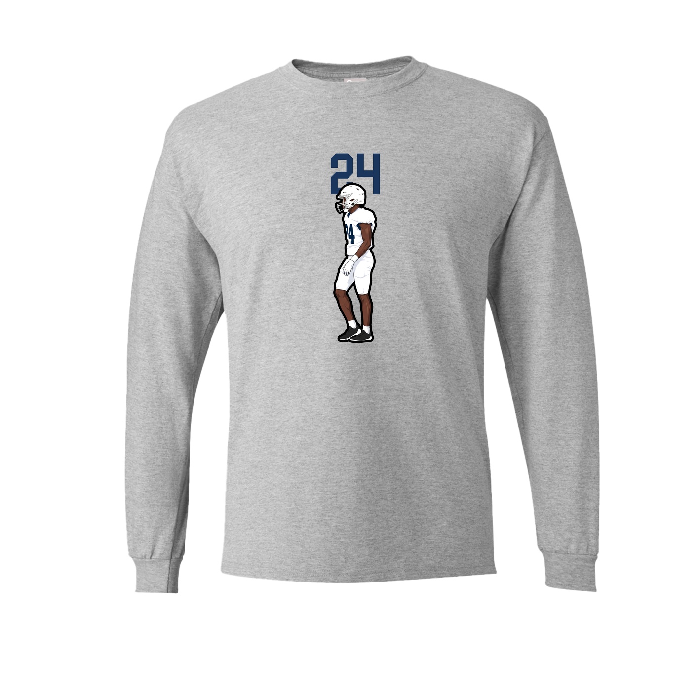 Long Sleeve Tee — Number Top in Grey