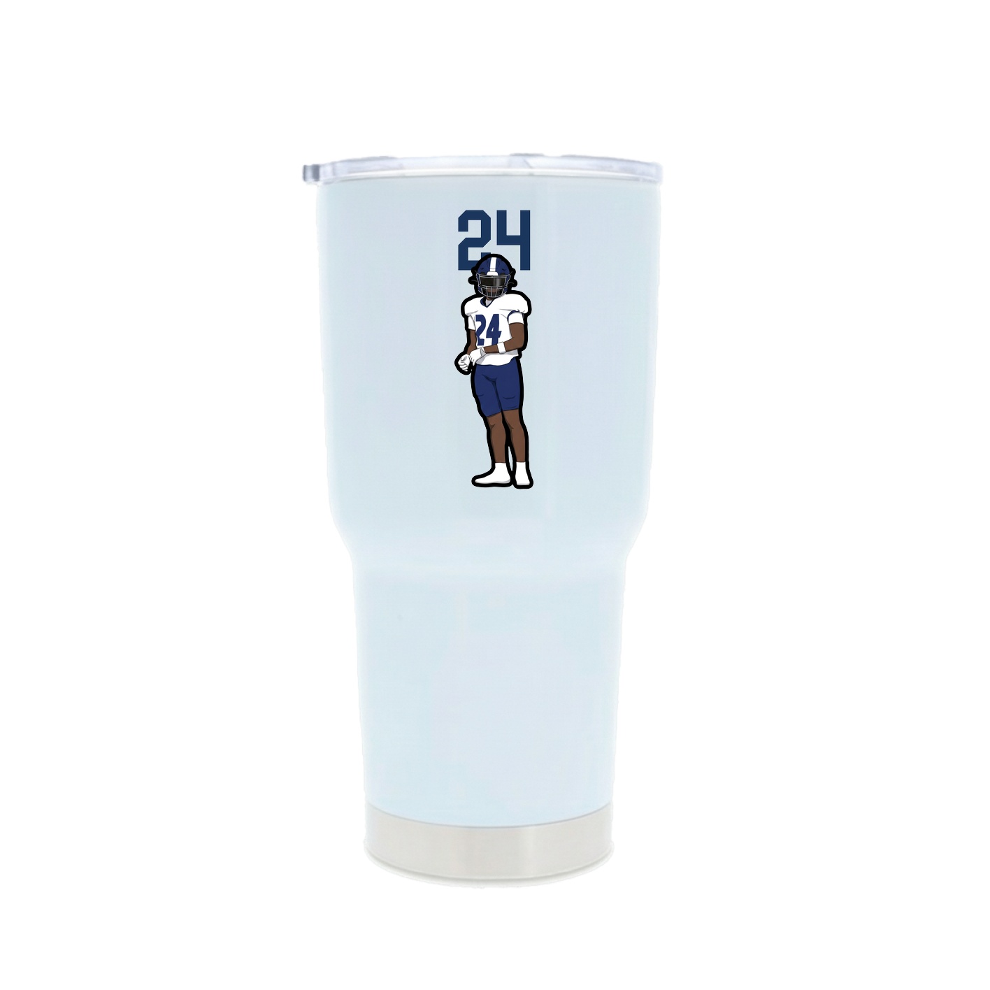 30oz Stainless Steel Tumbler — Number Top in White