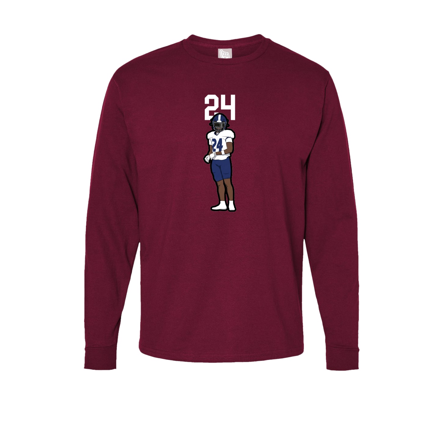 Long Sleeve Tee — Number Top in Cardinal