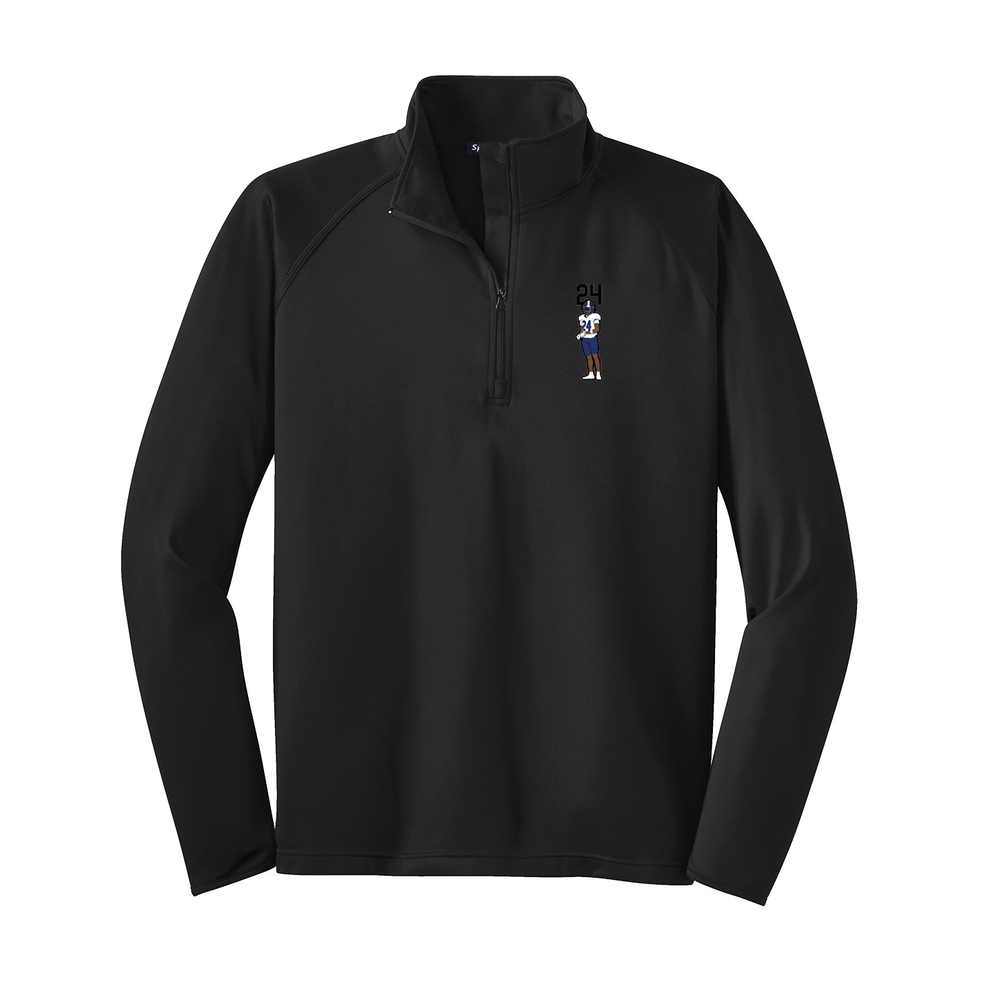 Q-Zip Pullover — Number Top in Black