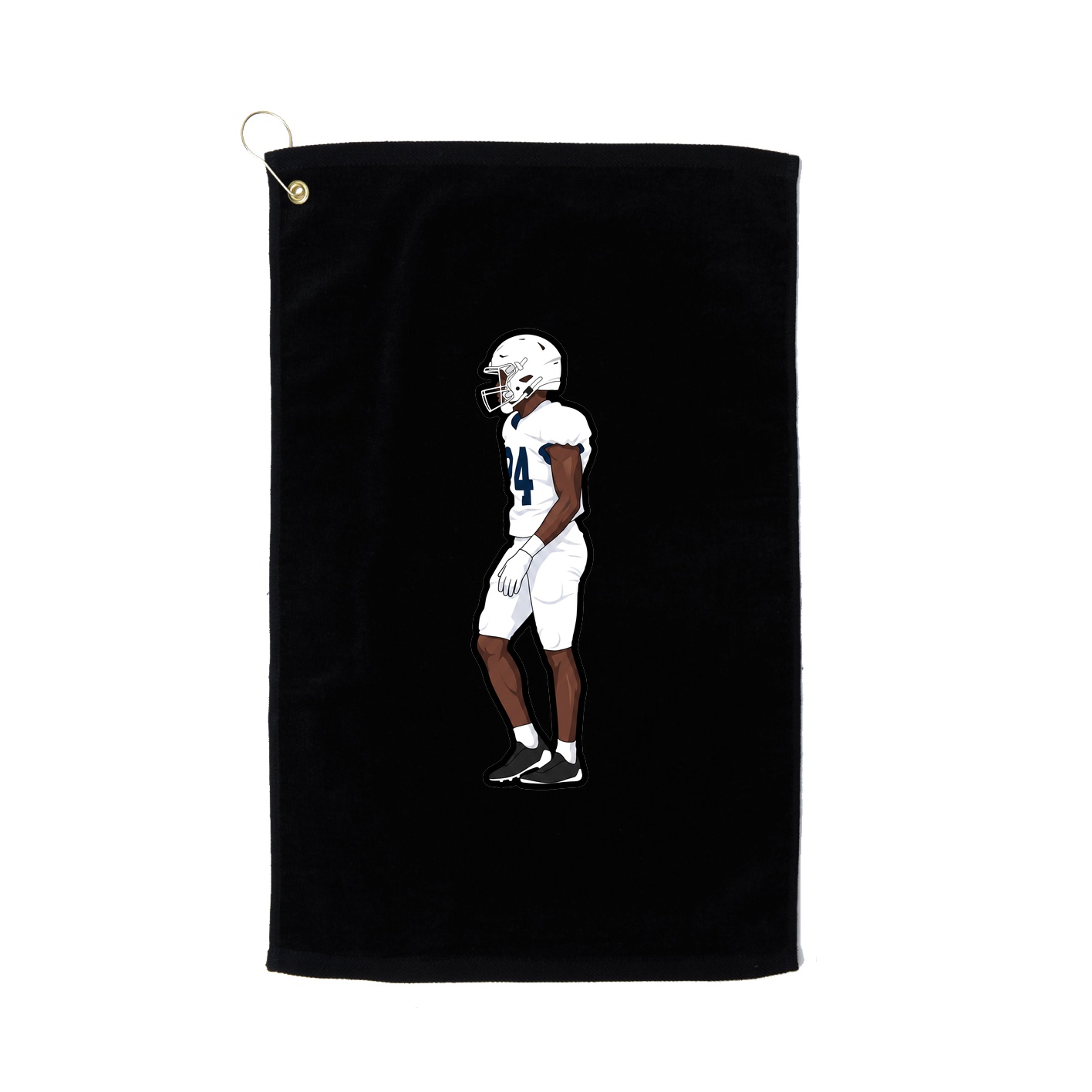 Golf Towel — Name Vertical in Black