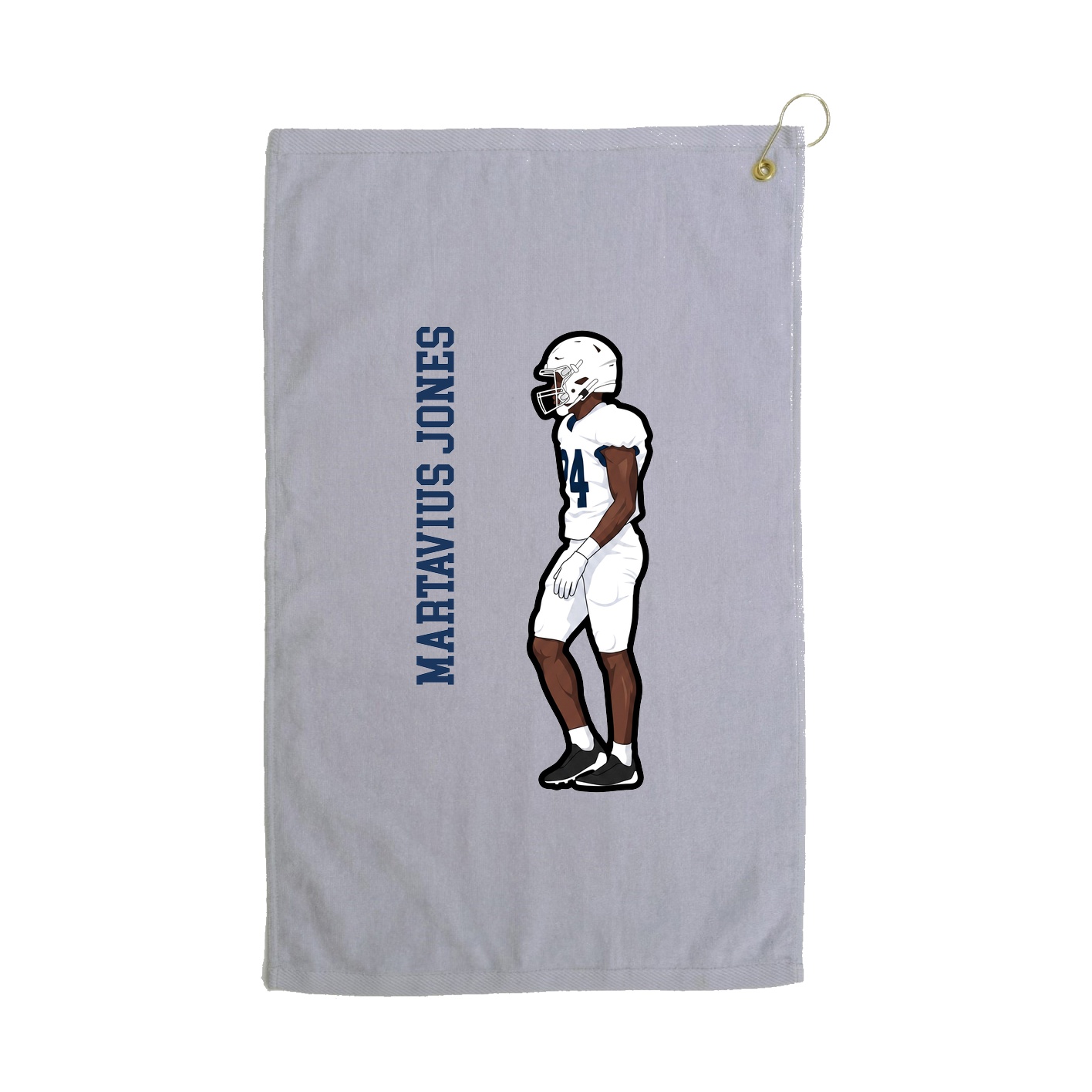 Golf Towel — Name Vertical in Grey