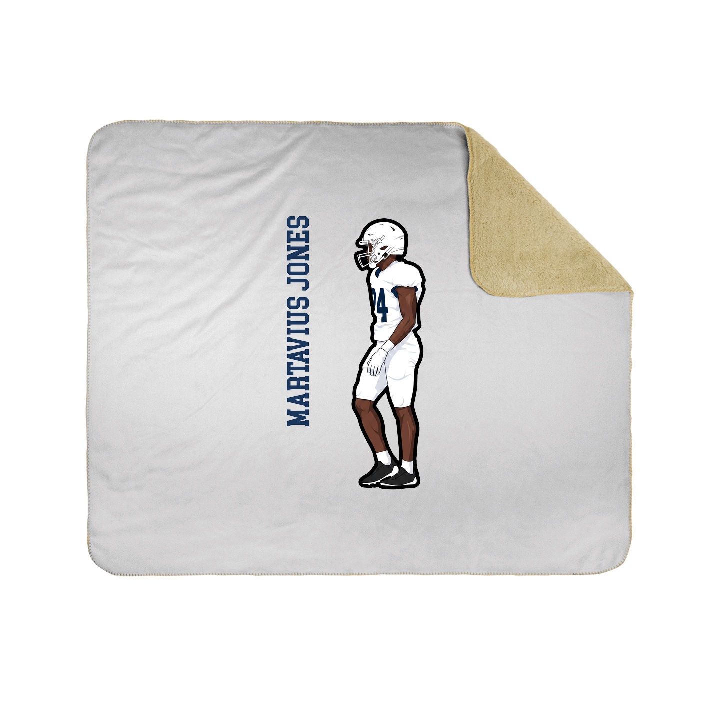 Throw Blanket — Name Vertical in White