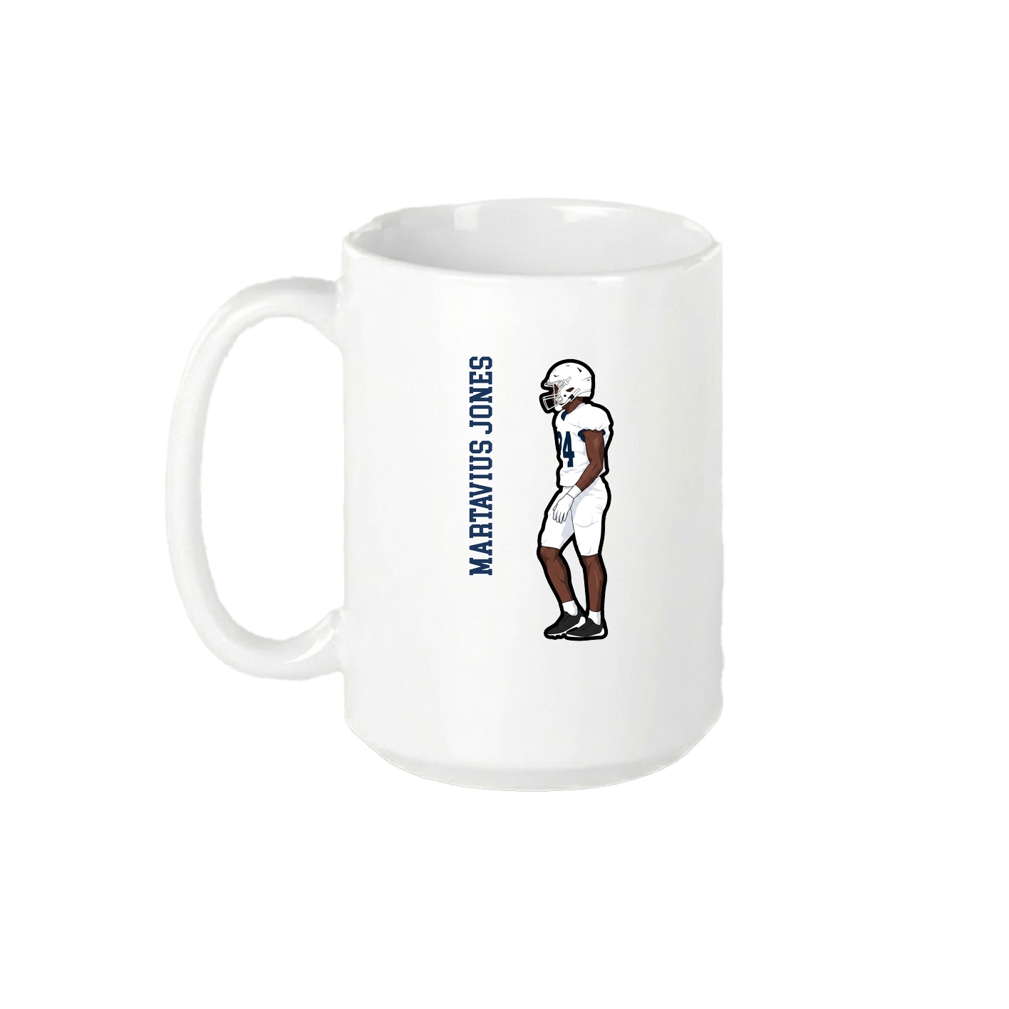 15oz Coffee Mug — Name Vertical in White