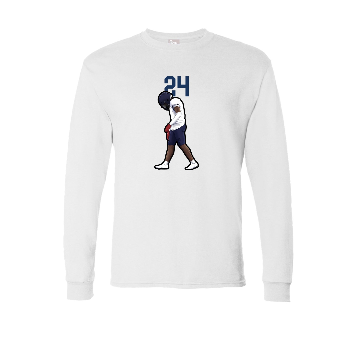 Long Sleeve Tee — Number Top in White