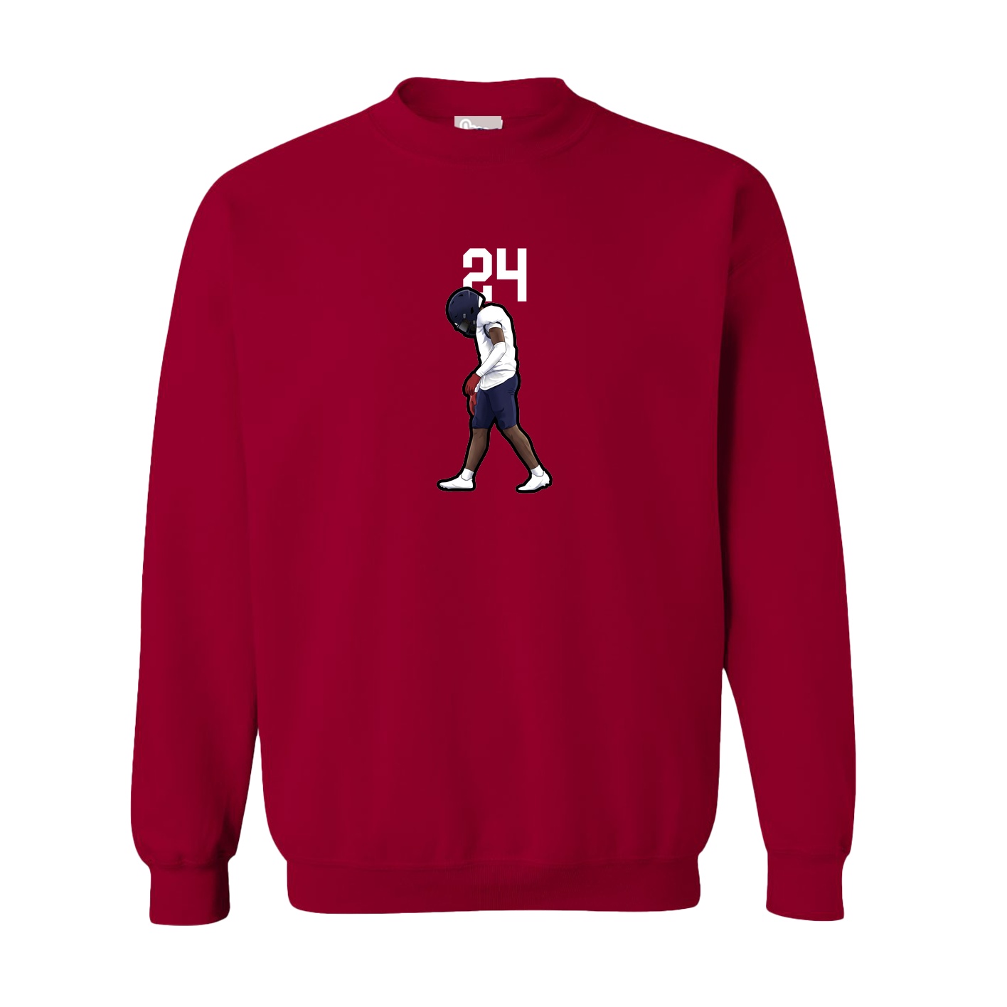 Fleece Crew — Number Top in Cardinal