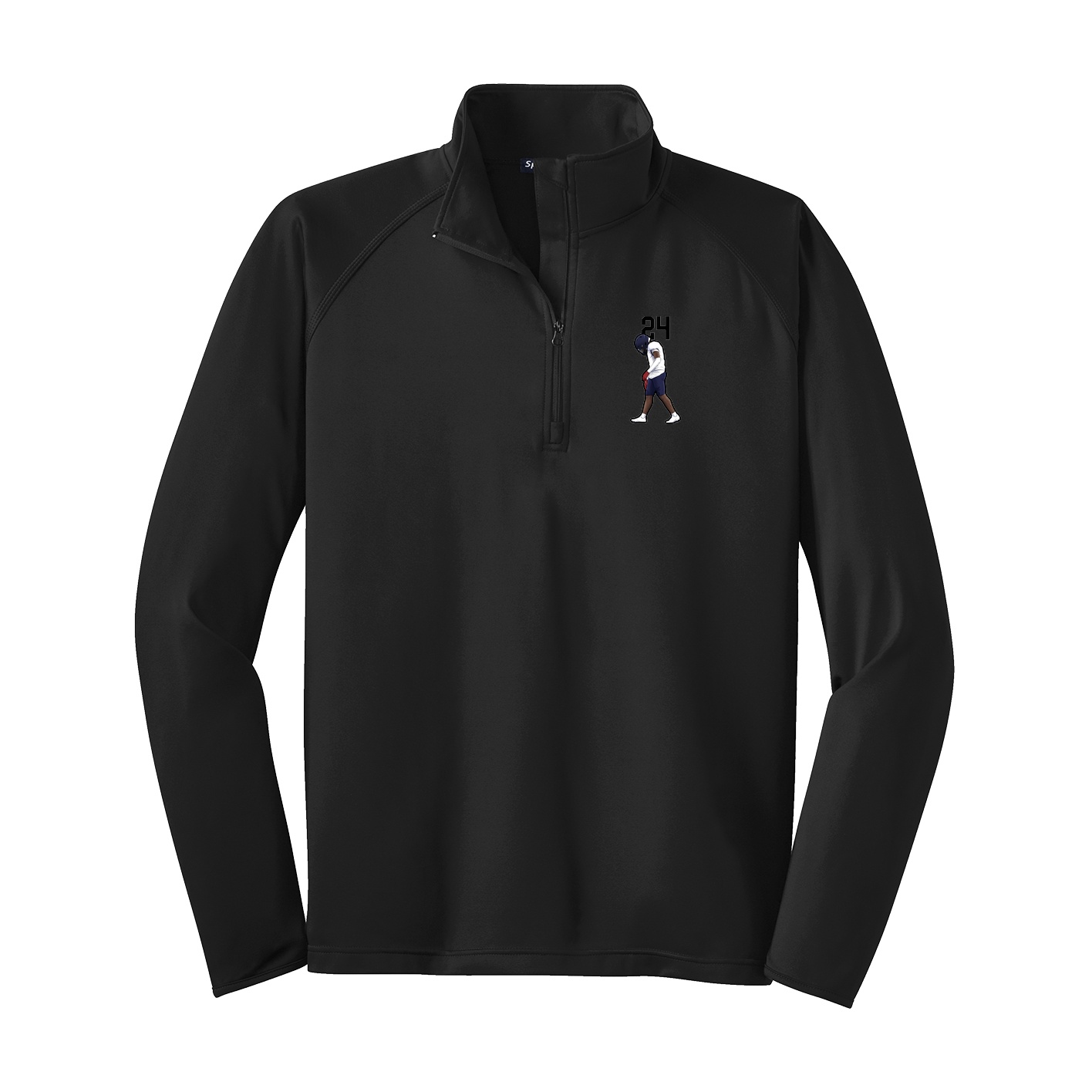 Q-Zip Pullover — Number Top in Black