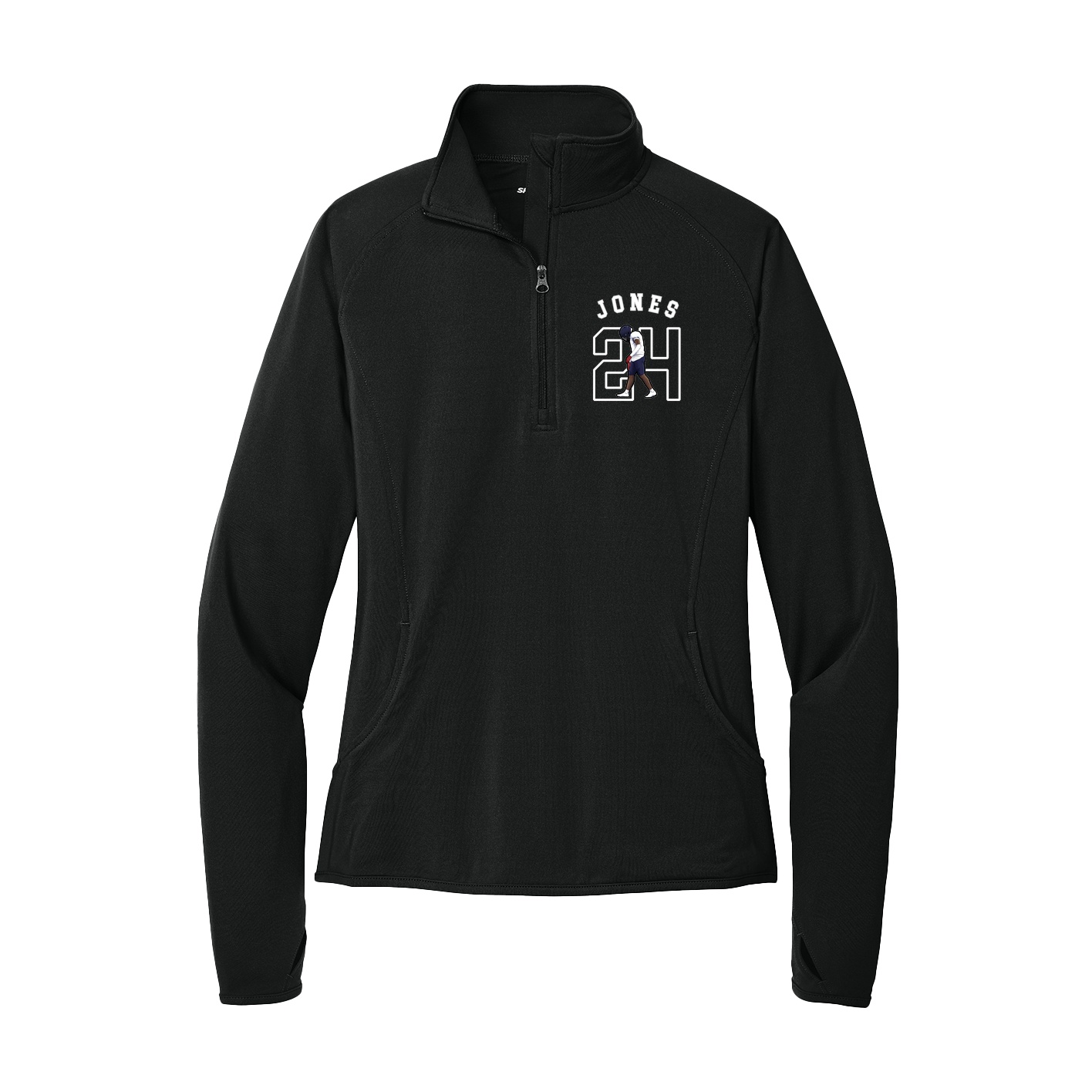 Women's Q-Zip Pullover — Shirsey Arch in Black