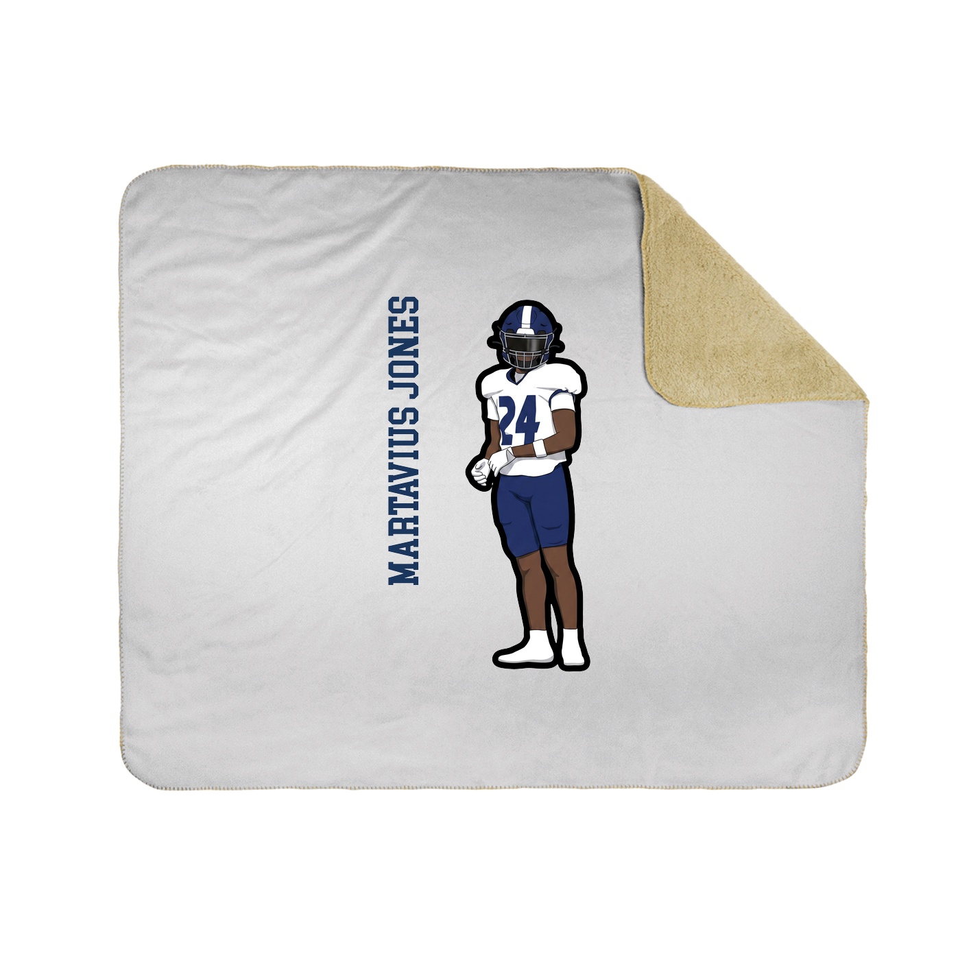 Throw Blanket — Name Vertical in White