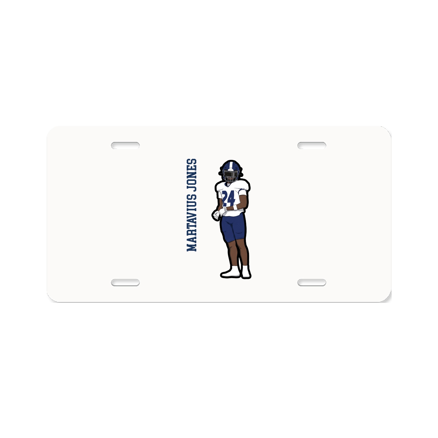 License Plate — Name Vertical in Classic