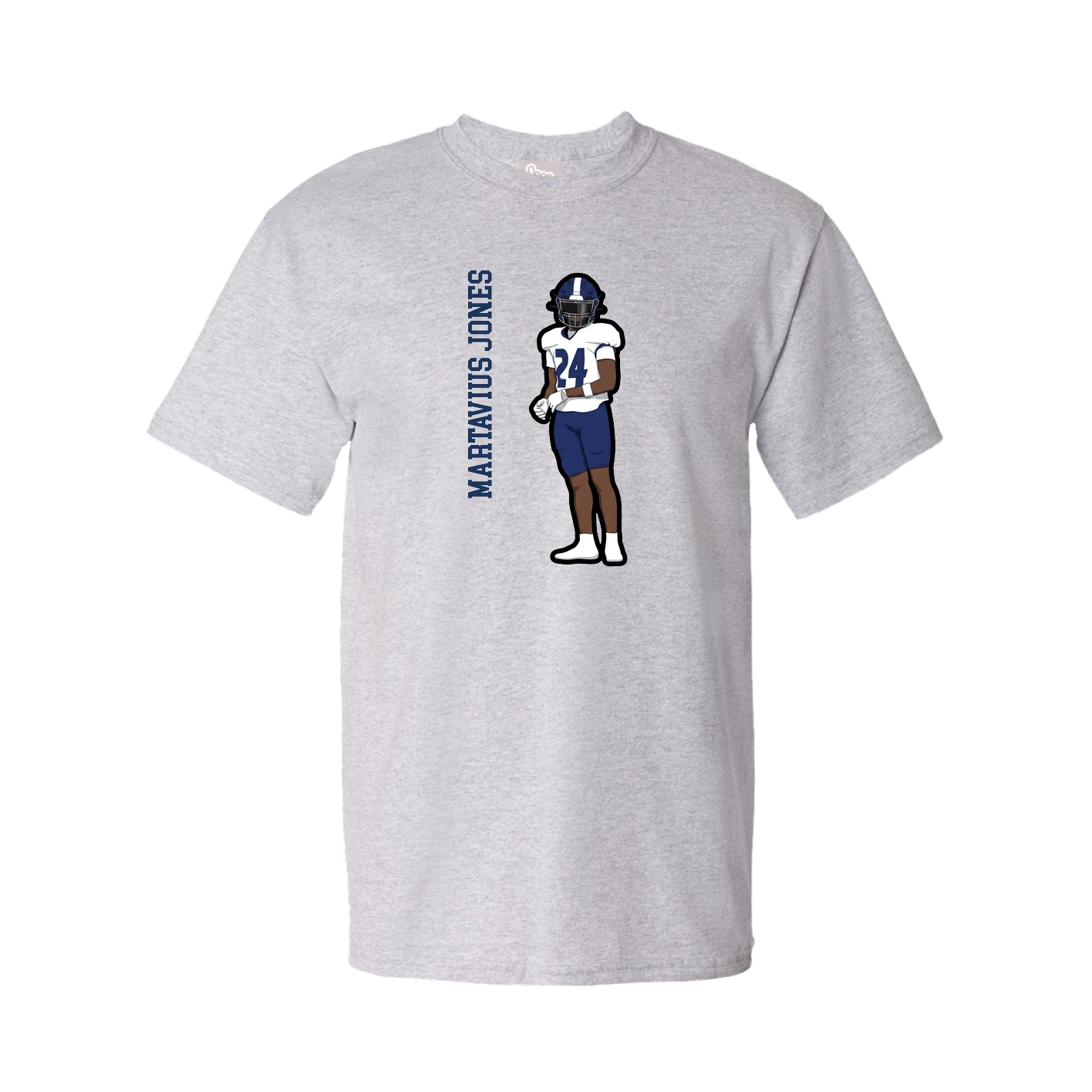 Tee — Name Vertical in Grey