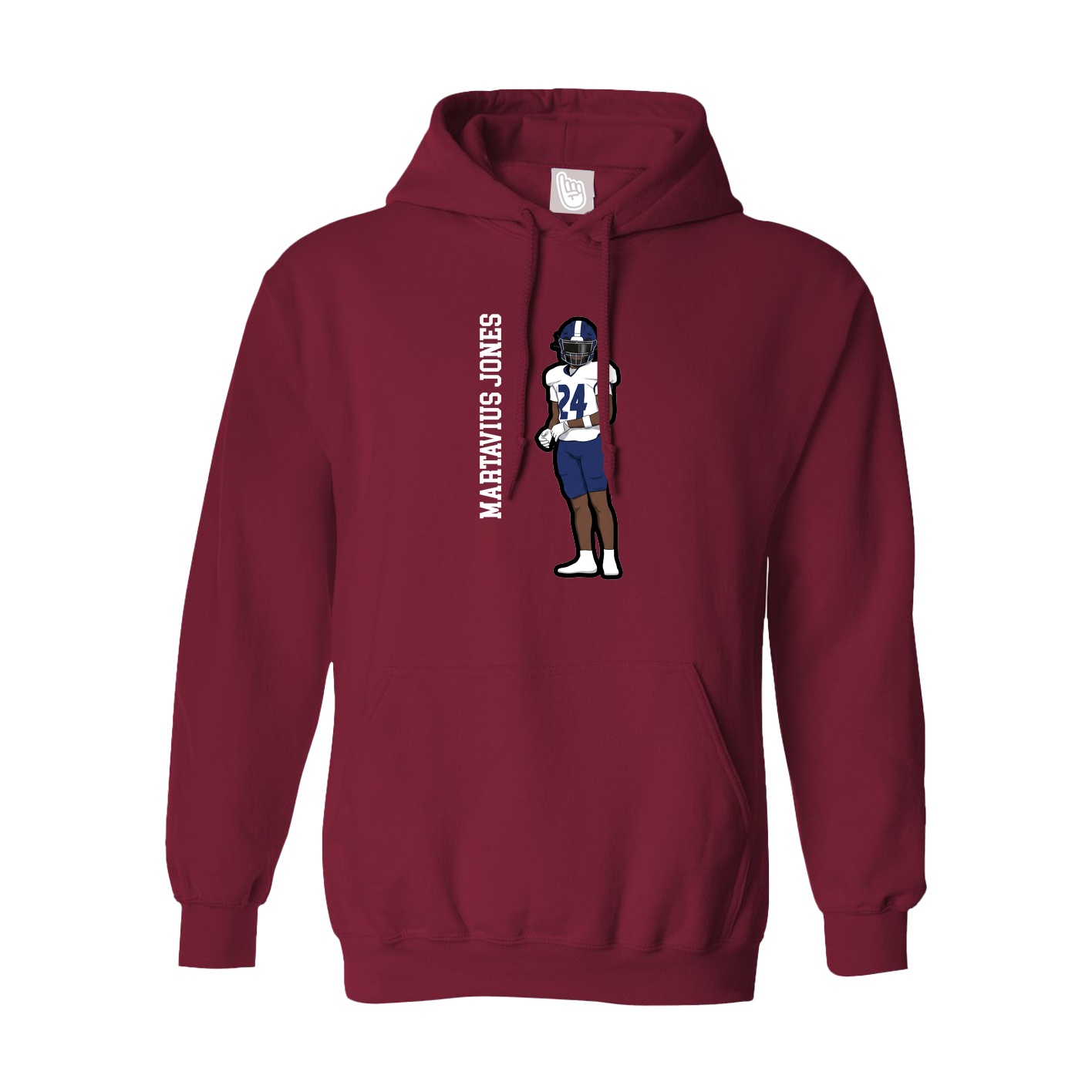 Hoodie — Name Vertical in Cardinal