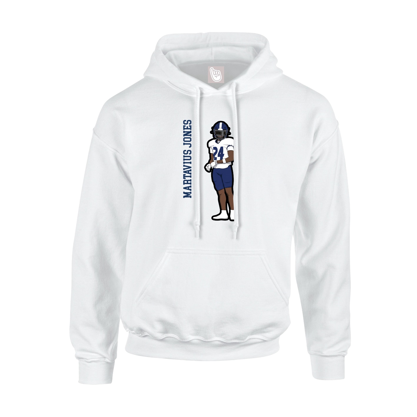 Youth Hoodie — Name Vertical in White
