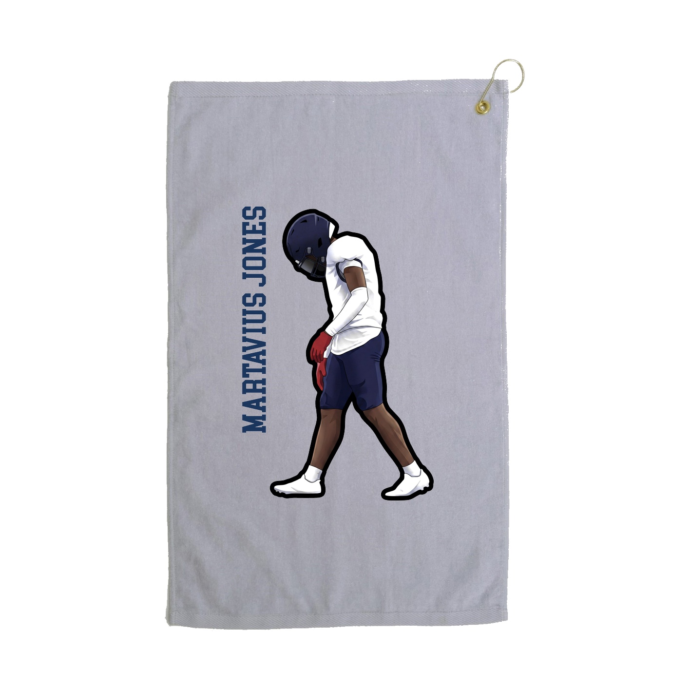 Golf Towel — Name Vertical in Grey