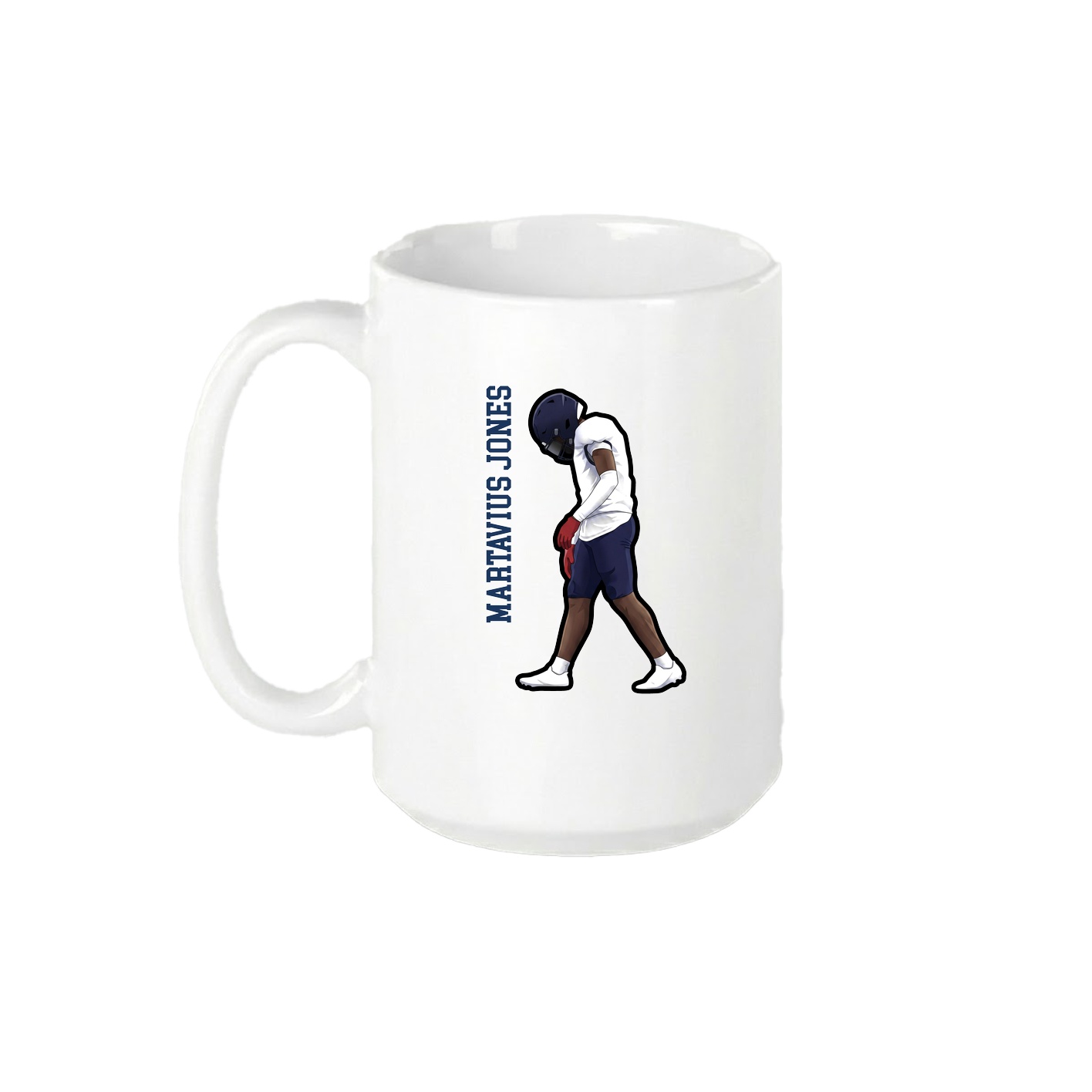 15oz Coffee Mug — Name Vertical in White