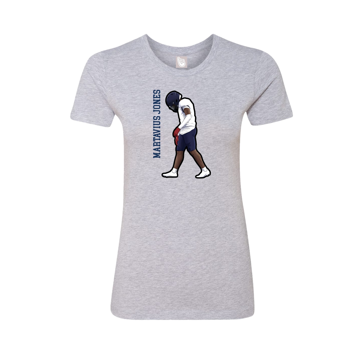 Womens Tee — Name Vertical in Grey