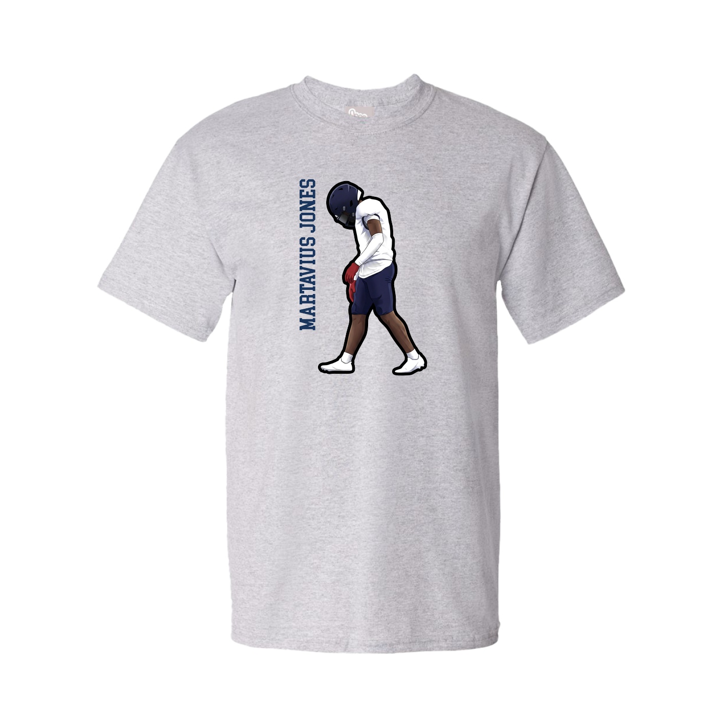 Youth Tee — Name Vertical in Grey