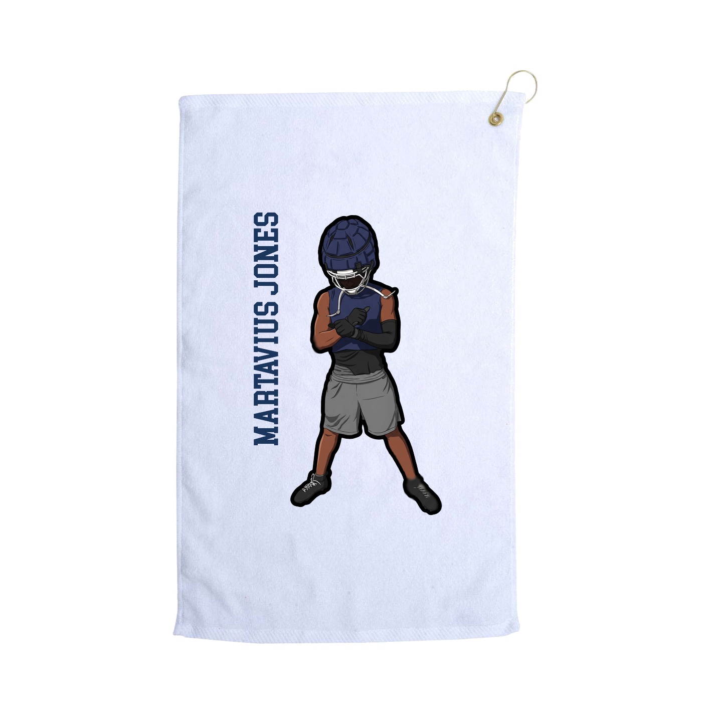 Golf Towel — Name Vertical in White