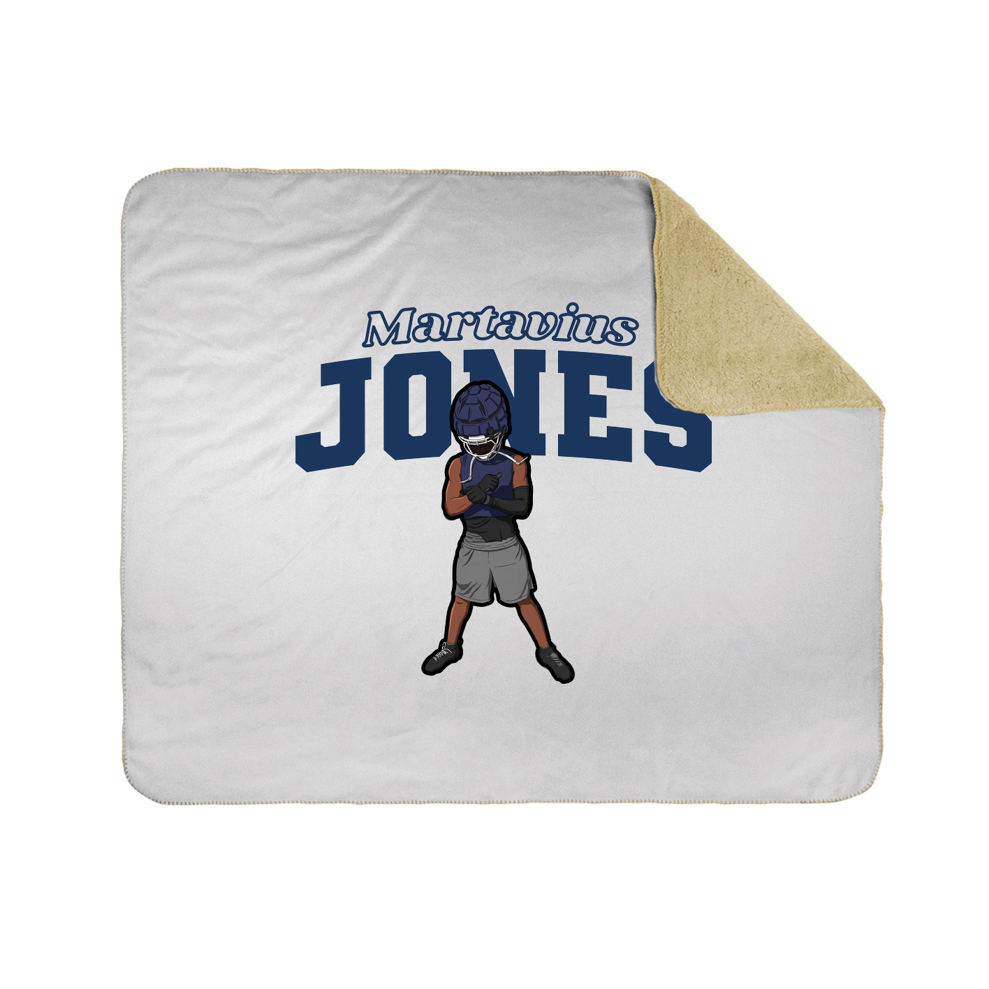 Throw Blanket — Name Arch in White
