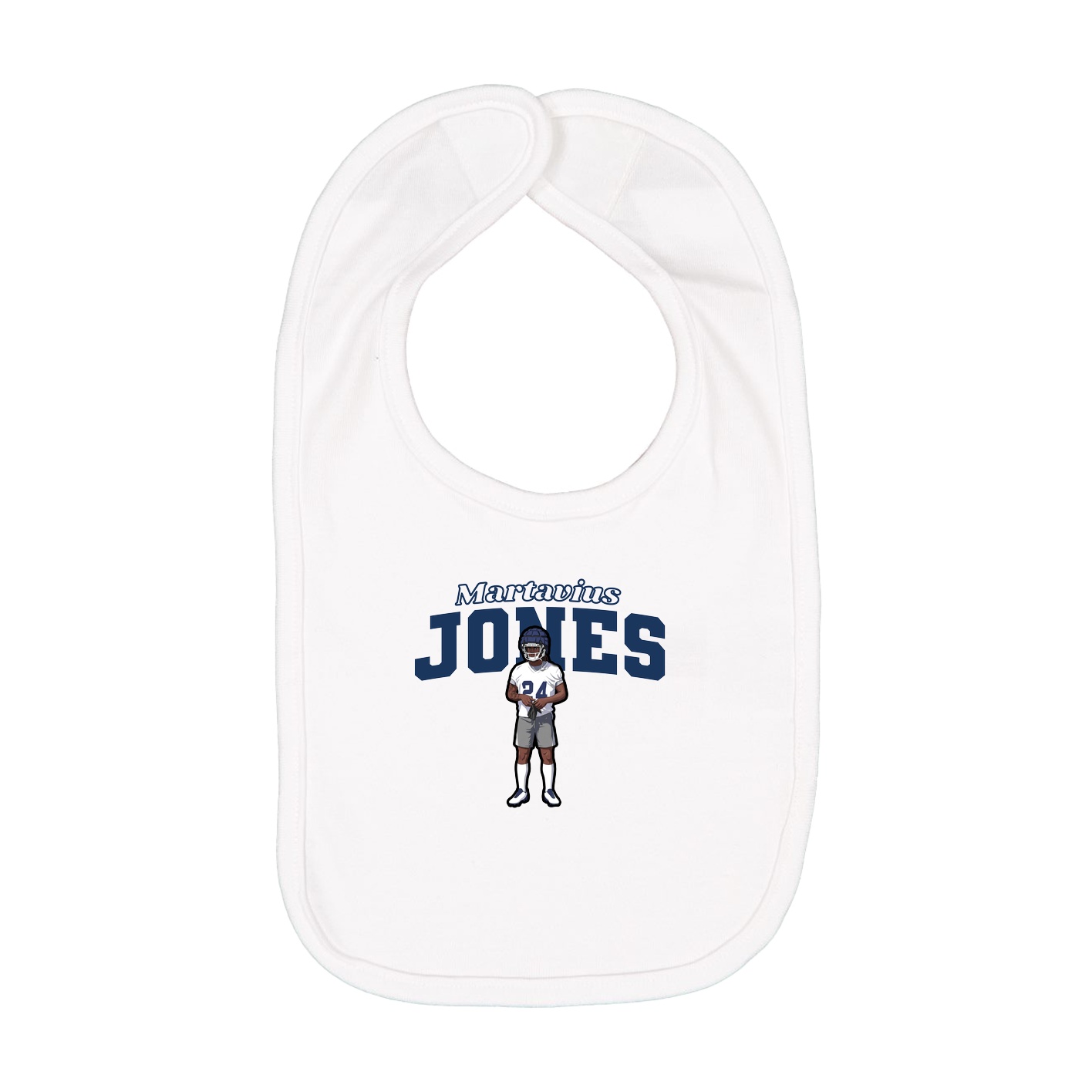 Infant Bib — Name Arch in White