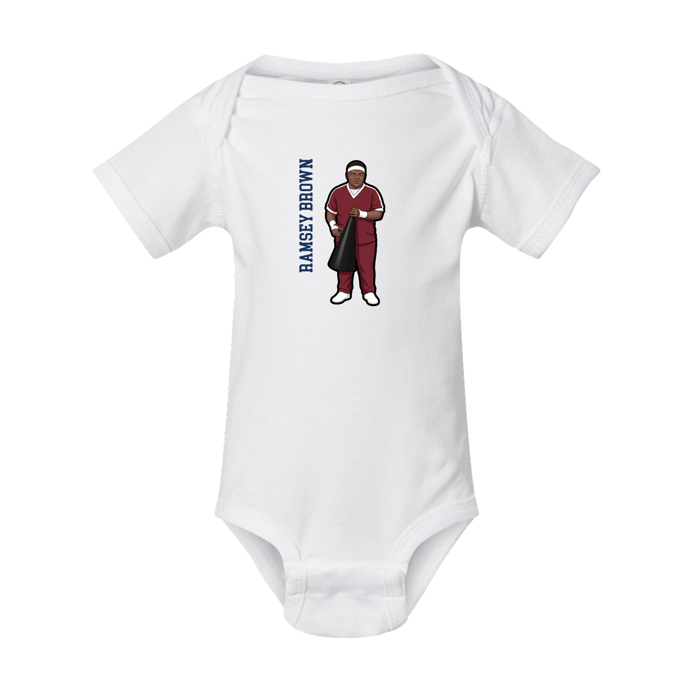 Baby Onesie — Name Vertical in White