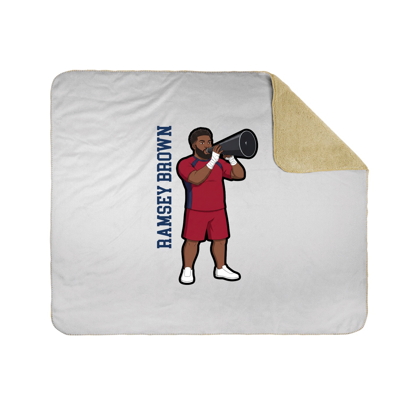 Throw Blanket — Name Vertical in White
